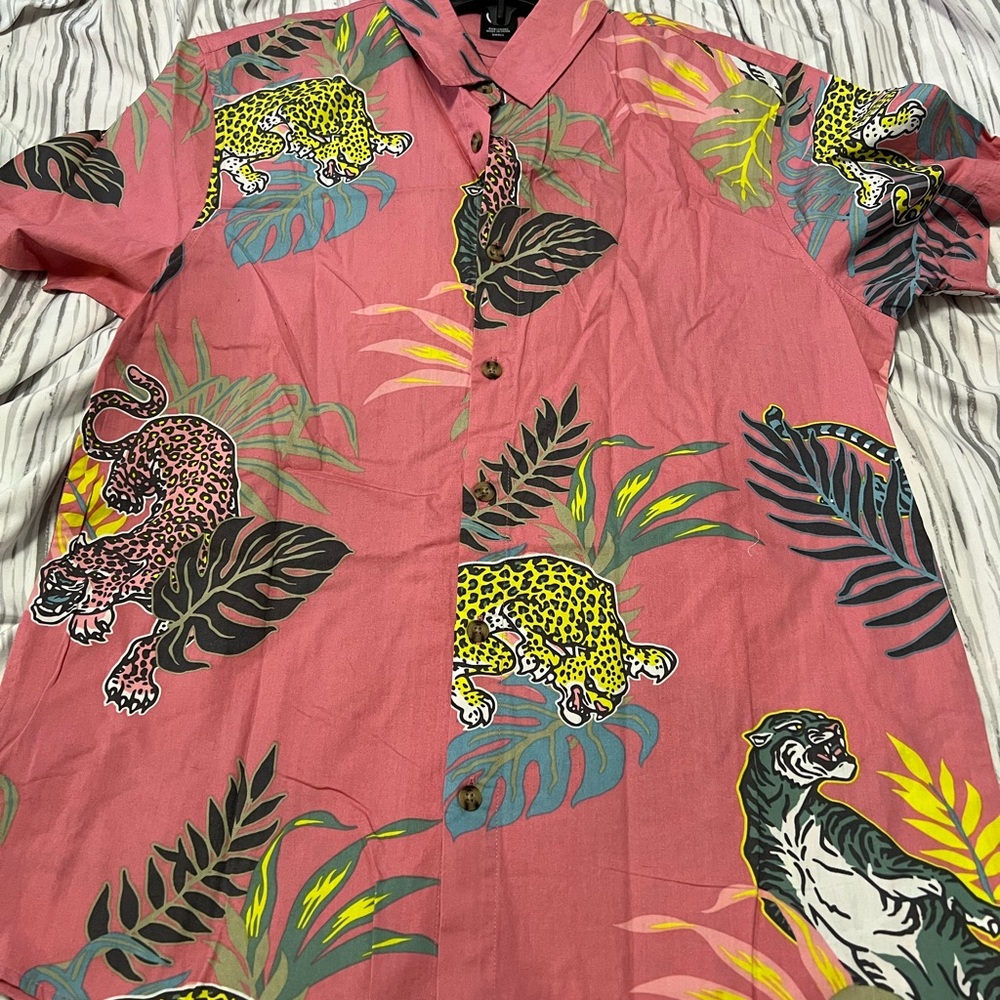 NWT NEFf fun print button down
